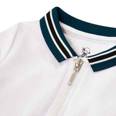 Mini boys white tipped zip polo shirt